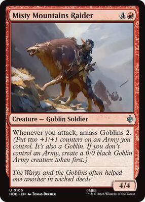 Misty Mountains Raider card from The Hobbit