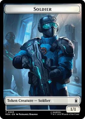 Soldier // Robot Villain Double-Sided Token card from Marvel Super Heroes