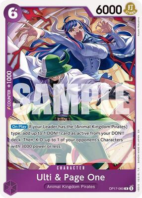 Ulti & Page One card from The World's Strongest Warriors
