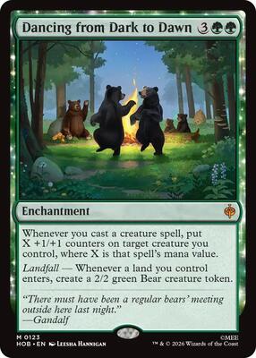 Dancing from Dark to Dawn card from The Hobbit