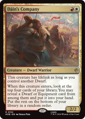 Dain's Company card from The Hobbit