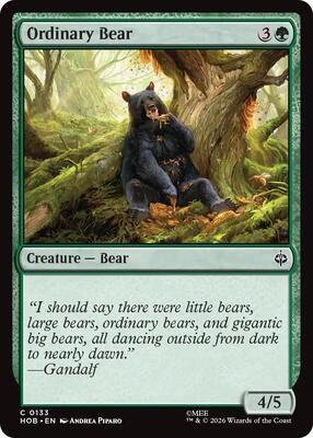 Ordinary Bear card from The Hobbit