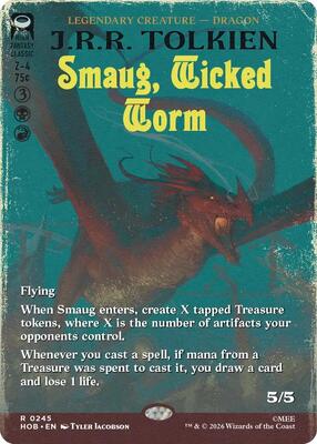 Smaug, Wicked Worm (Borderless) card from The Hobbit