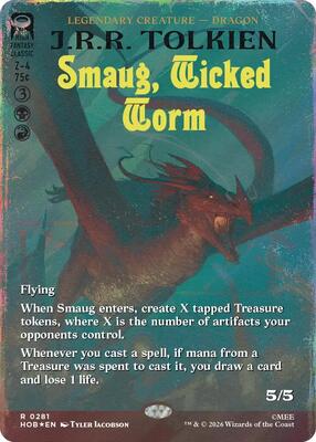 Smaug, Wicked Worm (Borderless) (Surge Foil) card from The Hobbit