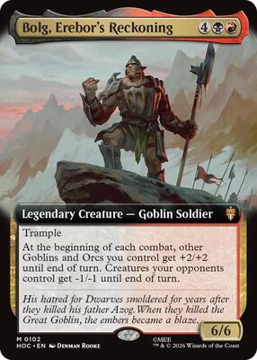 Bolg, Erebor's Reckoning (Extended Art) card from The Hobbit: Eternal-Legal