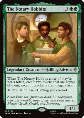 The Notary Hobbits card from The Hobbit