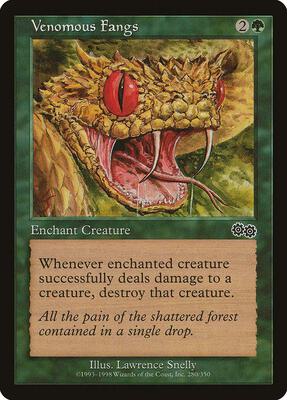 Venomous Fangs card from Urza's Saga