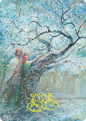 Flowering of the White Tree Art Card (Gold-Stamped Signature) card from Art Series: The Hobbit