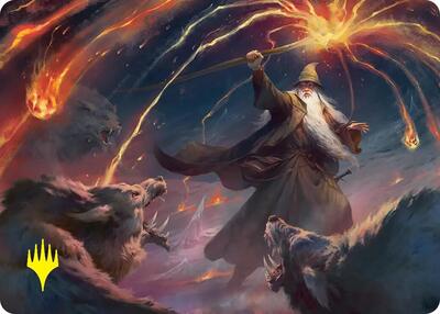 Gandalf, Shadow's Foe Art Card (Gold-Stamped) card from Art Series: The Hobbit
