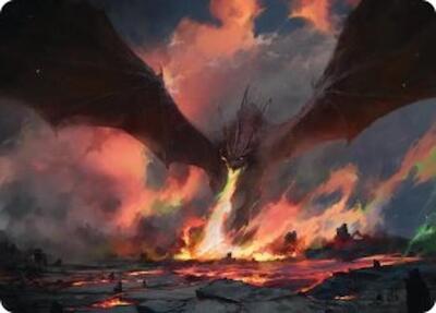 Smaug, the Great Calamity Art Card card from Art Series: The Hobbit