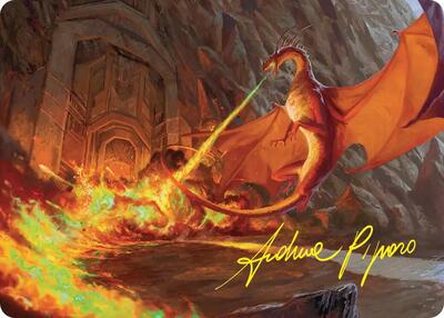 Smaug's Fury Art Card (Gold-Stamped Signature) card from Art Series: The Hobbit