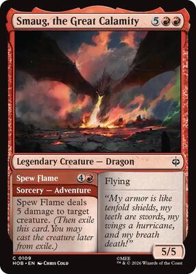 Smaug, the Great Calamity card from The Hobbit