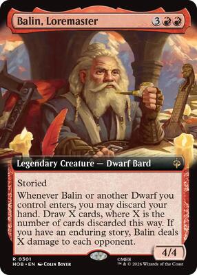 Balin, Loremaster (Extended Art) card from The Hobbit