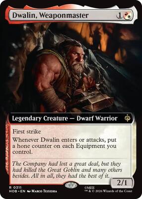 Dwalin, Weaponmaster (Extended Art) card from The Hobbit