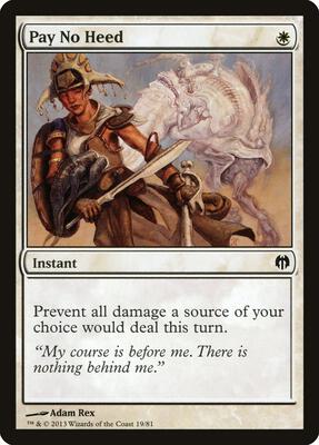 Pay No Heed card from Duel Decks: Heroes vs. Monsters