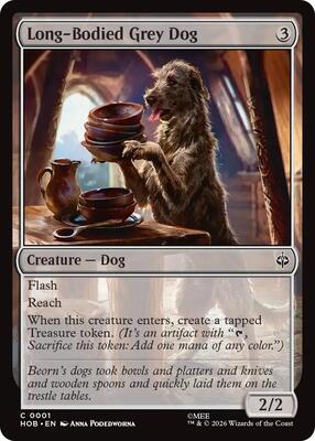 Long-Bodied Grey Dog card from The Hobbit