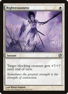 Righteousness card from Duel Decks: Heroes vs. Monsters