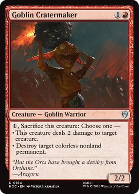 Goblin Cratermaker card from The Hobbit: Eternal-Legal