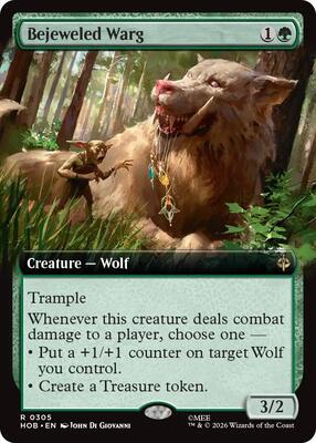 Bejeweled Warg (Extended Art) card from The Hobbit