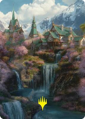 Rivendell Art Card (Gold-Stamped) card from Art Series: The Hobbit