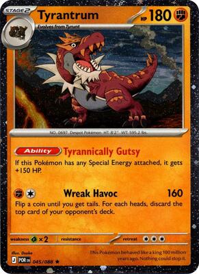 Tyrantrum - 045/088 (Cosmos Holo) card from Blister Exclusives