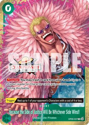 Because the Side of Justice Will Be Whichever Side Wins!! (CS 26-27 Celebration Pack) card from One Piece Promotion Cards