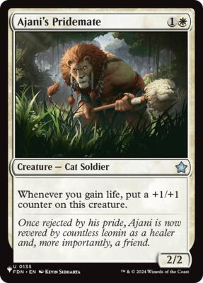 Ajani's Pridemate (FDN) card from The List Reprints