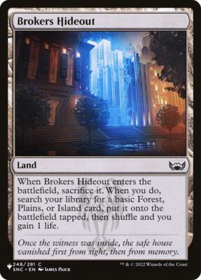 Brokers Hideout card from The List Reprints