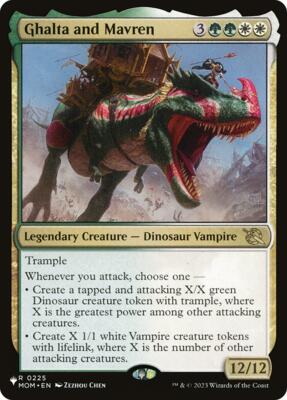 Ghalta and Mavren card from The List Reprints
