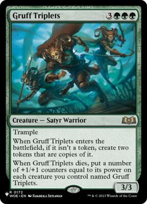 Gruff Triplets card from The List Reprints