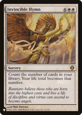 Invincible Hymn card from The List Reprints