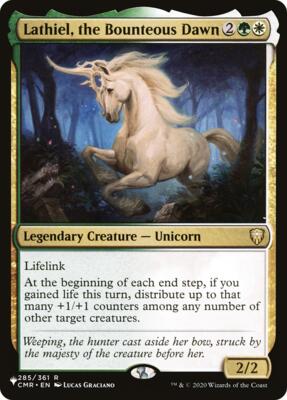 Lathiel, the Bounteous Dawn card from The List Reprints