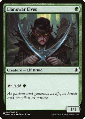 Llanowar Elves (GNT) card from The List Reprints