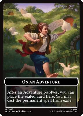 On an Adventure // Enduring Story Double Sided Token card from The Hobbit