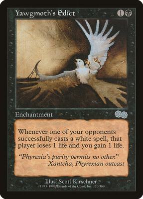 Yawgmoth's Edict card from Urza's Saga