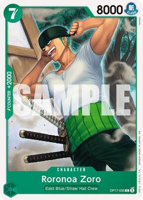 Roronoa Zoro (035) card from The World's Strongest Warriors