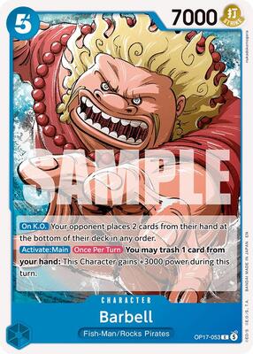 Barbell card from The World's Strongest Warriors