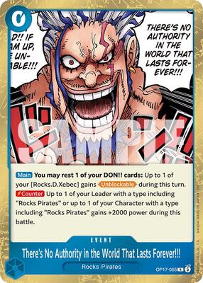 There's No Authority in the World That Lasts Forever!!! card from The World's Strongest Warriors