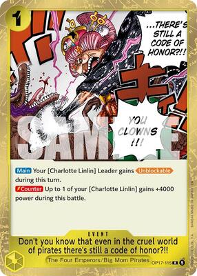 Don't you know that even in the cruel world of pirates there's still a code of honor?!! card from The World's Strongest Warriors