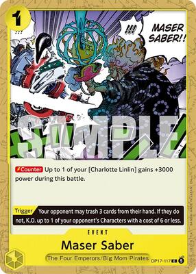 Maser Saber card from The World's Strongest Warriors