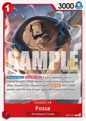 Fossa card from The World's Strongest Warriors Release Event Cards