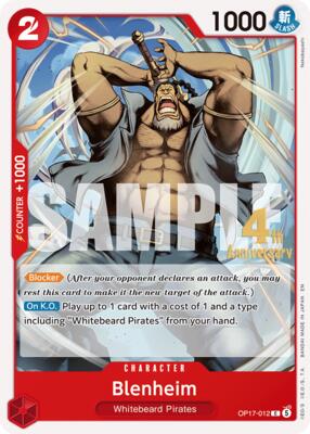 Blenheim card from The World's Strongest Warriors Release Event Cards