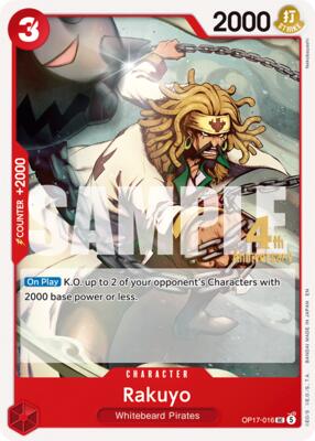Rakuyo card from The World's Strongest Warriors Release Event Cards