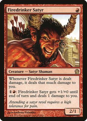 Firedrinker Satyr card from Theros