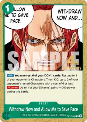 Withdraw Now and Allow Me to Save Face card from The World's Strongest Warriors Release Event Cards