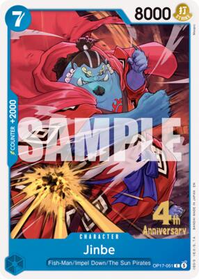 Jinbe (051) card from The World's Strongest Warriors Release Event Cards