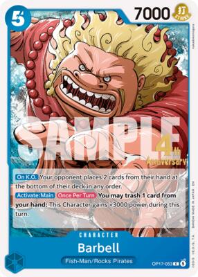 Barbell card from The World's Strongest Warriors Release Event Cards