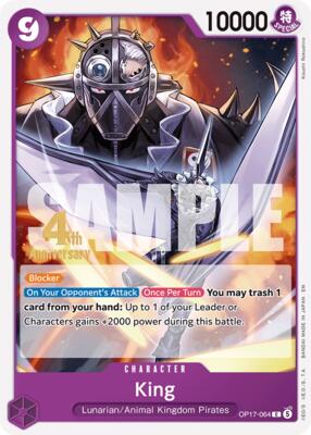 King card from The World's Strongest Warriors Release Event Cards