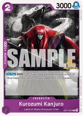 Kurozumi Kanjuro card from The World's Strongest Warriors Release Event Cards