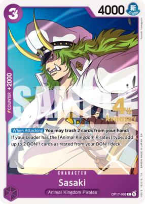 Sasaki card from The World's Strongest Warriors Release Event Cards